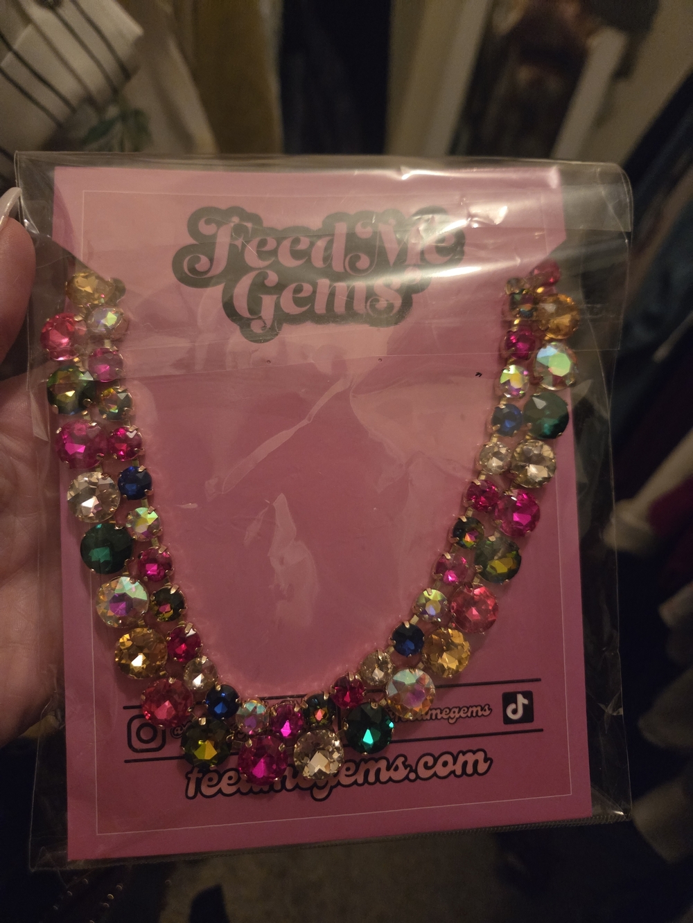 Feed Me Gems Rainbow Dopamine Diva Tiered Necklace